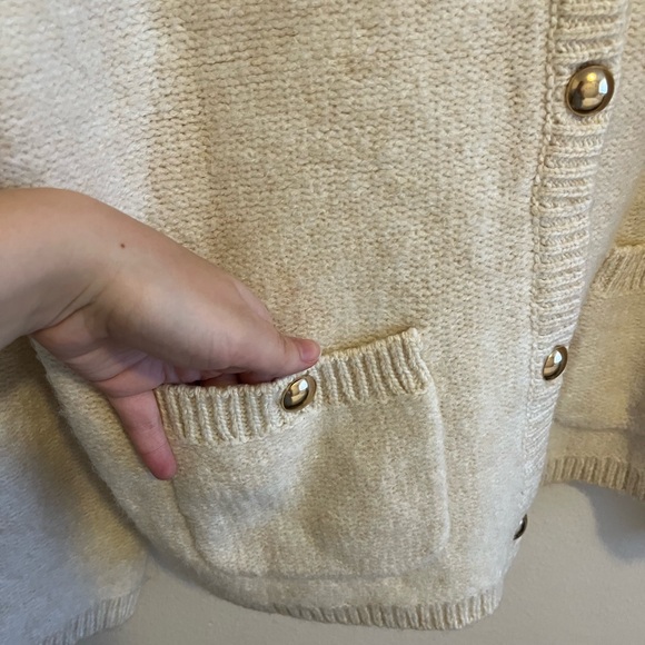 H&M Cream Knit Pocket Detail Cardigan - Picture 3 of 9